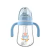Biberón Baby One-Bite 210/270ml con Asa 0-12 Meses Serie Barriga de Embarazada Biberón de PP con Pajita