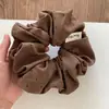 Scrunchie de Alta Qualidade Estilo Coreano para Mulheres, Elástico de Cabelo com Laço de Tecido da Moda, Acessório de Cabelo Corda para Coque Doce e Fofo