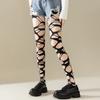 Medias Exclusivas Sexy Caladas Transfronterizas con Lazo, Medias de Malla, Medias Negras, Medias Largas para Mujer, Medias de Red Finas de Verano
