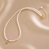 Collar de perlas de mijo de agua dulce natural para mujer, diseño de nicho de lujo ligero, cadena de clavícula con letras de sentido avanzado, sencillo y combinable.