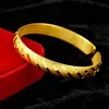 Pulseira de Ouro Tradicional para Mulheres, Pulseira de Casamento Dragão e Fênix em Ouro Sólido, Pulseira de Ouro de Herança, Joias de Casamento Dragão e Fênix em Ouro de Imitação