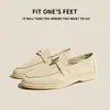 Comercio Exterior Clásico Otoño 25 Cuero Genuino Suela Suave Borla Mocasines Lp Punta Redonda Cómodos Sin Cordones Zapatos Casuales para Hombres y Mujeres