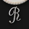 2026 Tendencia Europea y Americana Comercio Exterior Nuevo Estilo Broches Personalizados de Pedrería Broches de Letras del Alfabeto Inglés 26 (Color Dorado)