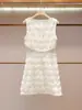 Shenzhen Nanyou Moda Feminina de Alta Qualidade Verão Novo Estilo Elegante Moda Vestido Regata de Malha com Bordados Vazados