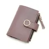 Billetera Corta Pequeña Fresca Estilo Coreano para Mujer con Hebilla Piel PU Color Sólido Linda Cartera Pequeña Porta Tarjetas Bolso de Mano