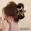 Pinza para el pelo floral versátil y elegante, única y colorida, pinza de tiburón de moda para la parte trasera de la cabeza, accesorio para el pelo tipo pinza de garra dulce diario estilo coreano