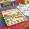 10 hojas/paquete de pósters para colorear, nuevos pósters de exploración con temática de dinosaurios para colorear, dibujados a mano, educativos, divertidos, para garabatear, transfronterizos