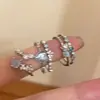 Conjunto de Anillos de Zirconia Luna Azul Amor Transfronterizo Anillo Pulsera Personalizado para Mujer Lujo Ligero Diseño de Nicho Venta al por Mayor