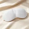 Mascarilla para ojos con compresa caliente de doble cara, logo bordado impreso, seda de gusano de seda, máscara para ojos para dormir y bloquear la luz, mascarilla para ojos para dormir con fiebre