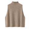 Chaleco Moderno de Cachemira Pura para Mujer, Nuevo Top de Capa sin Mangas para Otoño e Invierno, Cuello Alto, Holgado, Adelgazante, Chaleco sin Mangas, Directo de Fábrica