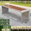 Banco externo de aço inoxidável, assento público de plástico-madeira, banco comprido para praça de parque, cadeira de jardim externa moderna e simples, à prova d'água