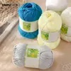 Yaoou 2025 hilo de algodón leche de grosor medio tejido a mano, hilo de ganchillo de 5 hebras para muñecas, suéteres y tejido a mano, hilo acrílico