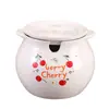 Pote de Cerâmica Doméstico com Duas Alças para Banha com Tampa, Recipiente Resistente a Altas Temperaturas para Armazenamento de Óleo, Pote de Cozinha para Banha e Óleo de Gergelim