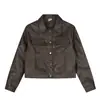 Chaqueta Casual para Hombre Estilo Coreano 2025 Color Sólido Juventud Popular Solapa Chaqueta de PU Suministro de Chaquetas Venta al por Mayor 10
