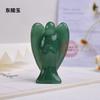 Adornos de tallado de ángel de cristal natural de 2 pulgadas, jade, cuarzo, artesanías de piedra semipreciosa, set de caja de regalo para el hogar, joyería