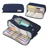 Estuche para lápices de apertura doble transfronteriza, Caja de lápices de gran capacidad, Estuche simple de estilo coreano multicolor, Almacenamiento de papelería para estudiantes de secundaria y primaria