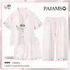 Pijama de Niña Seda de Hielo Verano 2026 Nuevo Estilo para Niños Mayores, Niñas, Estudiantes de Secundaria, Dibujos Animados Ropa de Casa de Alta Gama Conjunto de Tres Piezas