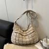Bolsa Yunduo 2025 Nueva Moda Bolso de Hombro para Debajo del Brazo Casual para Mujer Más Fácil de Combinar Bolso de Hombro Cuadros de Burbujas Otoño e Invierno Bolsa de Plumas