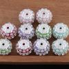 Bola de diamante con incrustaciones de perlas de color de industria pesada que puede usar cuentas de agujeros rectos DIY, cadena para teléfono móvil, llavero, cadena para bolso, accesorios