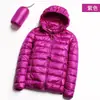 Precio al por mayor 2023 Invierno nuevo chaqueta de plumón ligera para mujer abrigo corto con capucha ultraligero ultrafino ligero moda tendencia