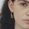 Pendientes Elegantes de Lujo Ligero Más Vendidos en Tiktok para Mujer, Pendientes de Aro Redondos con un Toque de Alta Gama, Chapados en Cobre con Oro Real