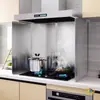 Bafle de Aceite para Cocina Bafle a Prueba de Aceite Campana Extractora Acero Inoxidable Resistente a Altas Temperaturas Aislamiento Térmico Cubierta de Estufa de Gas Anti Salpicaduras Anti