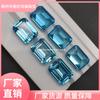 Cabujón Rectangular Facetado de Aguamarina Piedra Suelta Zircón Cuadrado Circonita Cúbica Artificial Joyería al por Mayor