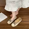 Zapatos bajos simples 2026 para uso en exteriores, mocasines ligeros, nuevo estilo primavera-verano con lazo delicado, suela plana para ir al trabajo