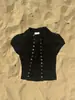 Camiseta Feminina de Manga Curta Botonê Slim Fit Estilo Hot Girl Europeu e Americano Outono 2026 Nova Cor Sólida Casual