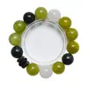 [Cristal Esmeralda] Pulsera de Cuarzo Rutilado Verde de Cristal Natural para Mujer La Más Fácil de Combinar Regalo Pulsera de Cristal Blanco Venta al por Mayor