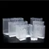 Bolsas de sacola de plástico fosco PP em estoque, sacolas transparentes para embalagem de presentes, sacolas de sacola de cordão de PP, sacolas de tubo de PVC