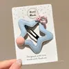 Lindo pasador lateral de peluche para niños, pinza para el cabello versátil y elegante para niñas, dulce y para uso diario accesorio para el cabello de estrella de cinco puntas BB