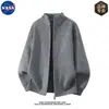 Cárdigan de punto minimalista de alta calidad con cremallera de la marca NASA para hombre, chaqueta guapa casual de otoño estilo old money