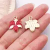 20 Piezas de Rosas Rojas Brillantes con Goteo de Aceite, Accesorios para Joyería DIY, Pulsera, Collar, Colgante, Llavero, Kit de Materiales para Colgantes Pequeños