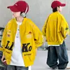 Venta al por mayor transfronteriza de chaquetas de béisbol nuevas de estilo americano de moda para niños, prendas de abrigo de estilo funcional, chaquetas bordadas de primavera y otoño, ropa para niños