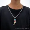 Estilo Étnico Retro Diente de Lobo Simulado Acero Inoxidable Collar Hombres Tendencia Genial Dominante Elegante Cabeza de Lobo Cabeza de Tigre Accesorios Largos