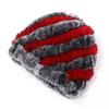 Sombrero de Piña Espiral Hecho de Piel de Conejo Rex, Gorro de Cuero Tejido de Invierno Cálido Engrosado para Mujer, Espiral Engrosado para Personas Mayores