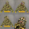Sudadera con cremallera y camuflaje de tiburón Bape de moda para hombre y mujer, estilo pareja, cárdigan chaqueta con capucha holgado de forro polar puro de moda para hombre