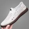 Sandalias Transfronterizas para Hombre, Talla Grande 2026 Modelo Nuevo, Zapatos Transpirables Perforados de Cuero Genuino, Zapatos Casuales de Cuero Huecos para el Día a Día