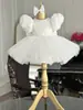Vestido de Princesa con Mangas Abullonadas 2025 Nuevo Blanco Lentejuelas Vestido para Niña de Un Año Niños Pequeños y Medianos Falda Tutú para Niños Niños
