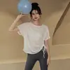 Ropa de yoga de verano para mujer, top deportivo ligero de secado rápido, camiseta de manga corta de corte holgado, ropa de fitness elegante de alta gama