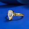 Joia Mu Jing Prata S925 Diária Leve Luxo Pequenas Gotas d'Água 6*9mm Diamante Branco Raydion Anel Feminino Moda Joker