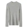 Gola alta meia estação outono e inverno novo modelo 100% caxemira pura feminina blusa de malha base, corte justo, versátil, peça única sem costura para usar por baixo