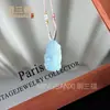 Colgante de Calcedonia Azul Hielo Natural Buda Nube Candado Ágata Hebilla de Seguridad Máscara de Zorro Collar de Jade