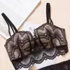 Sutiã Sexy Lan Eman Sha com Renda sem Fio e Bojo na Palma para Seios Pequenos, Confortável Push-Up Ajustável para Seios Bonitos