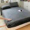 Juego de sábanas y fundas de almohada de terciopelo de leche, color sólido, grueso, de alto peso, tres piezas; juego de dos piezas liso para estudiantes, suave y acogedor