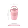 Acero Inoxidable 304 Taza Portátil Ins Taza de Desayuno con Tapa Cuchara Taza Portátil para Gachas Avena Taza Portátil Sellada para Beber Directamente