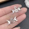 Pendente cruzado novo DIY estrela lua prata antiga pingente quatro estrelas mans sol chaveiro colar pulseira acessórios