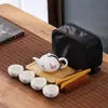 Conjunto de Chá Portátil para Viagem Bule Ding Kiln Gaiwan Xícara de Chá Bandeja de Chá Copo Rápido Logo Empresarial Lembrança Presente Conjunto de Chá