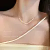 Colar de Cristal Super Brilhante com Contas para Meninas, Design de Alto Padrão, Luxo Leve, Corrente Fina para Clavícula, Acessório Versátil de Verão, Popular Online